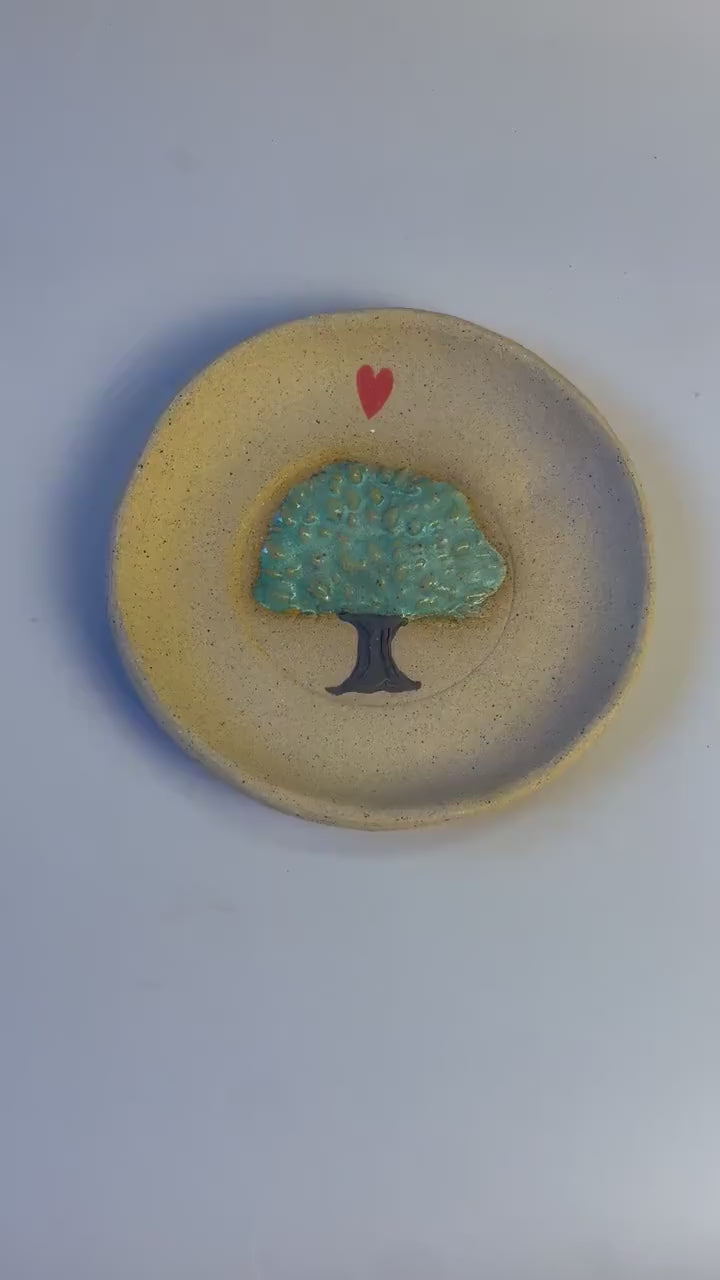 Handmade Ceramic Tree Love Trinket Dish