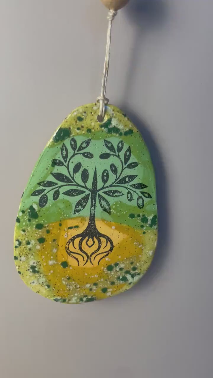 Tree of Life Ceramic Talisman – Handmade Hanging Ornament