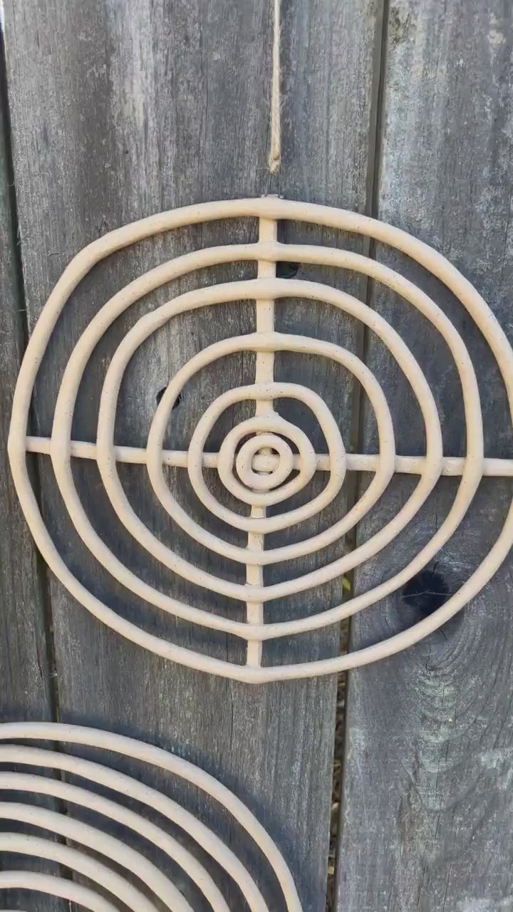 Medium Concentric Circle Handmade Clay Wall Hanging