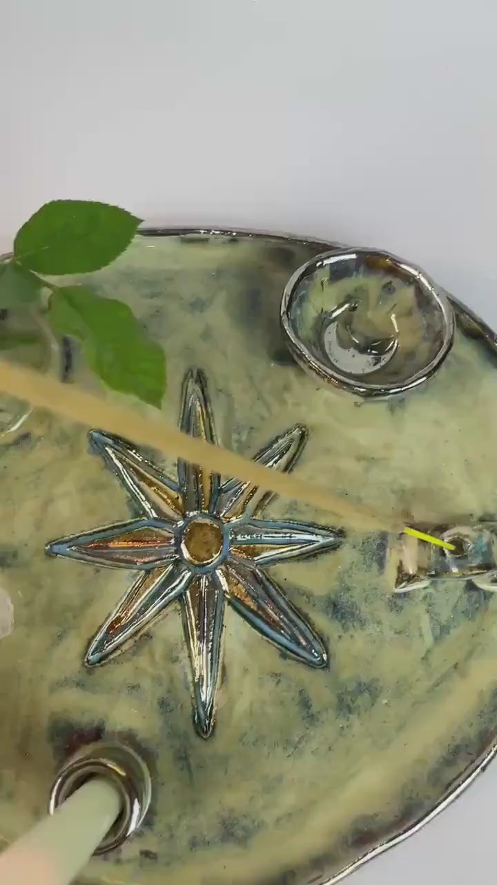 Inanna Four Element Ritual Dish — Eight-Pointed Star of Venus Altar Vessel