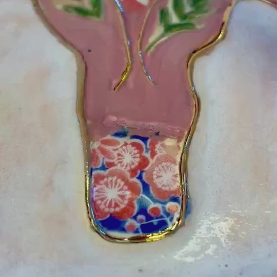 Divine Feminine Ritual Set – Sacred Womb Bowl, Incense & Candle Holders – Gold‑Lined, Healing Ceramic Art