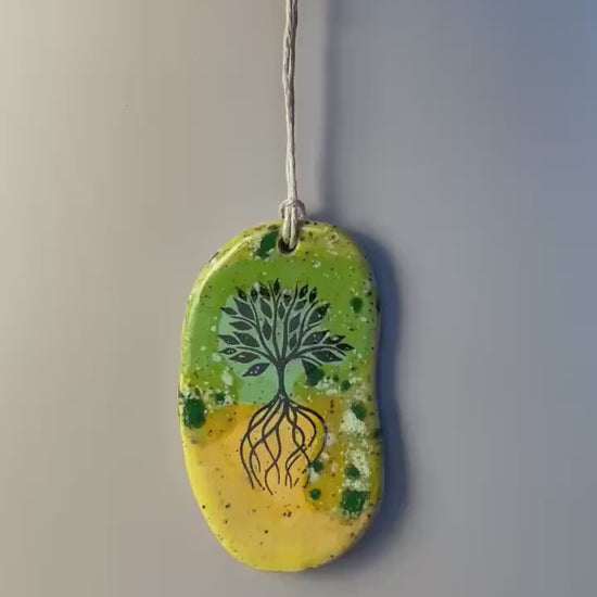 Handmade clay Hanging Tree Ornament