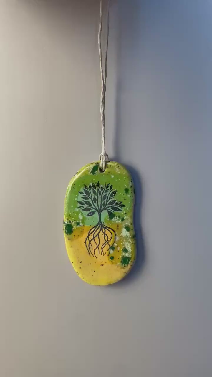 Handmade clay Hanging Tree Ornament