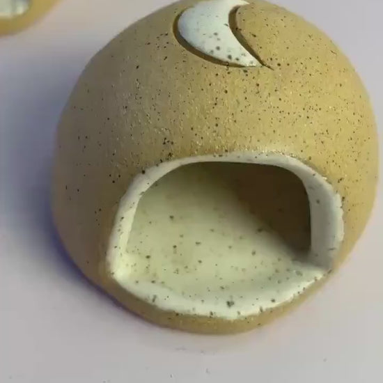 Handmade Moon Salt Dome • Ceramic Herbal or Crystal Keeper • Ritual Protection Pod